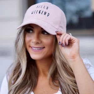 Hello Weekend | Suede Baseball Cap